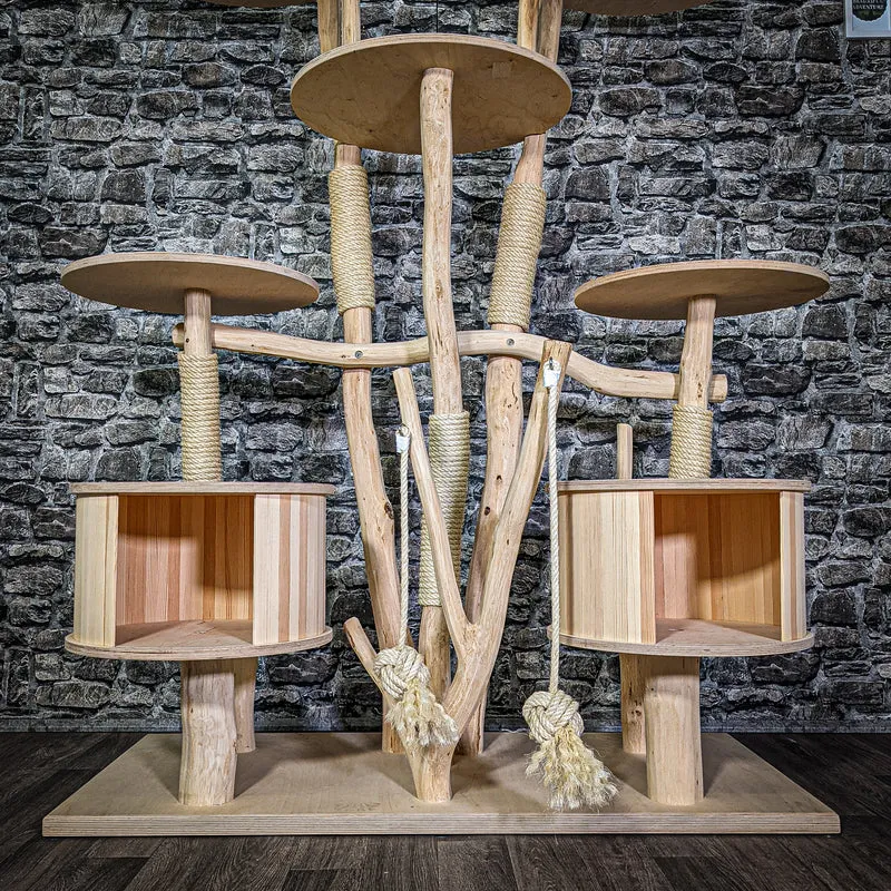 Naturkratzbaum 3109 Kratzbaum Natur Holz Design 161 cm hoch Katzenbaum