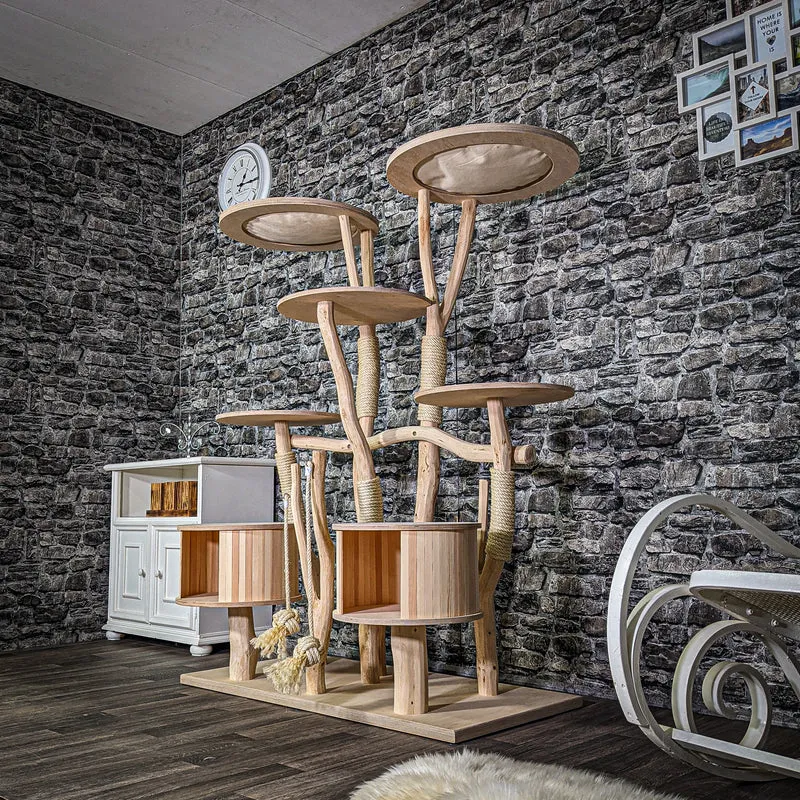 Naturkratzbaum 3109 Kratzbaum Natur Holz Design 161 cm hoch Katzenbaum