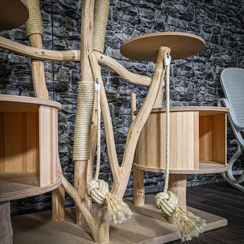 Naturkratzbaum 3109 Kratzbaum Natur Holz Design 161 cm hoch Katzenbaum