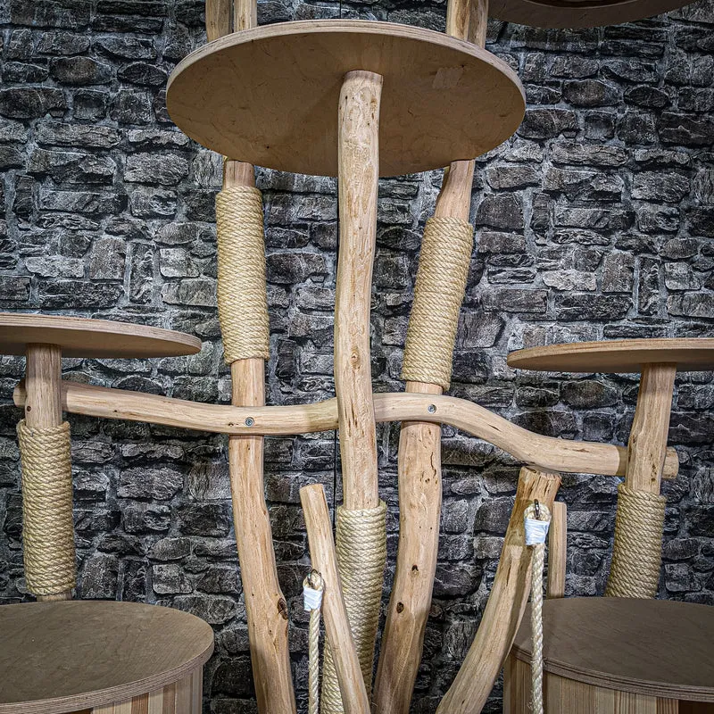 Naturkratzbaum 3109 Kratzbaum Natur Holz Design 161 cm hoch Katzenbaum