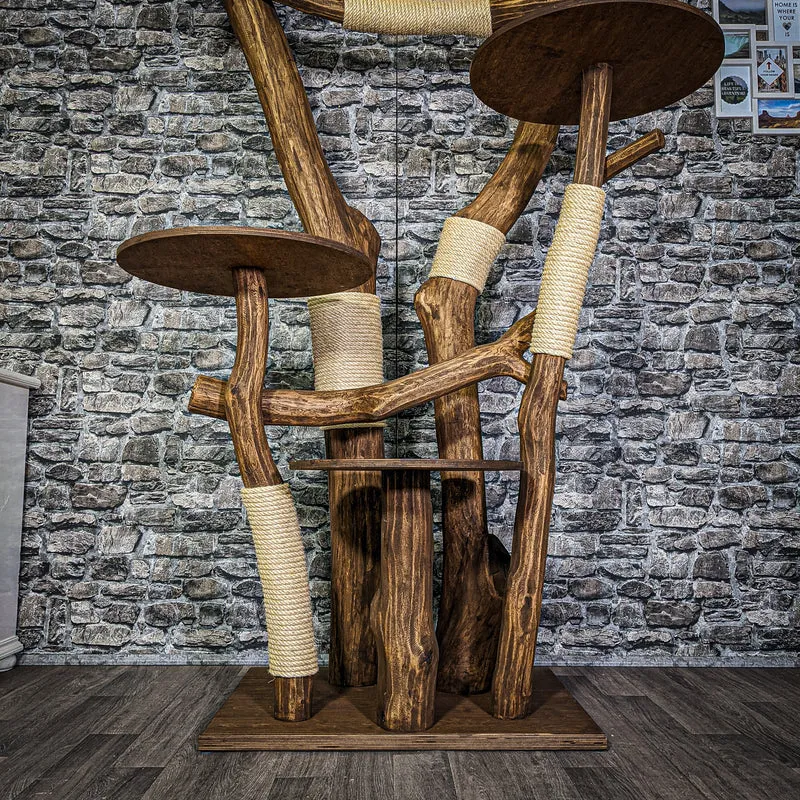 Outdoor Naturkratzbaum 3103 Kratzbaum Natur Holz Design 205 cm hoch Katzenbaum