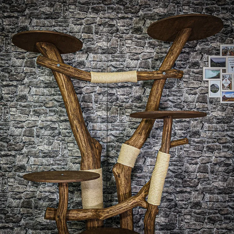 Outdoor Naturkratzbaum 3103 Kratzbaum Natur Holz Design 205 cm hoch Katzenbaum