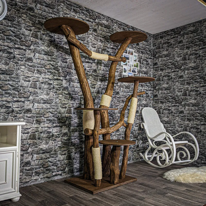 Outdoor Naturkratzbaum 3103 Kratzbaum Natur Holz Design 205 cm hoch Katzenbaum