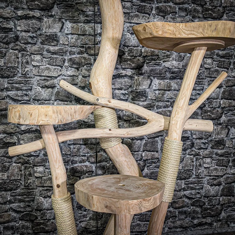 Naturkratzbaum 3101 Kratzbaum Natur Holz Design 145 cm hoch Katzenbaum