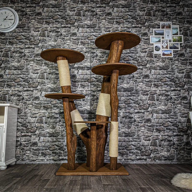 Outdoor Naturkratzbaum 3100 Kratzbaum Natur Holz Design 158 cm hoch Katzenbaum