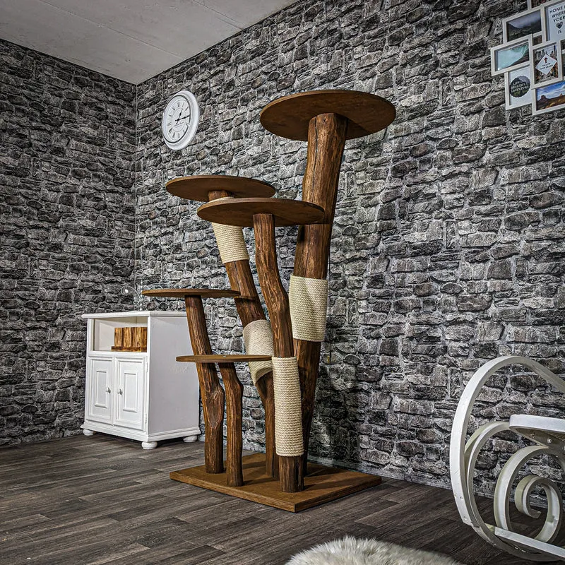 Outdoor Naturkratzbaum 3100 Kratzbaum Natur Holz Design 158 cm hoch Katzenbaum