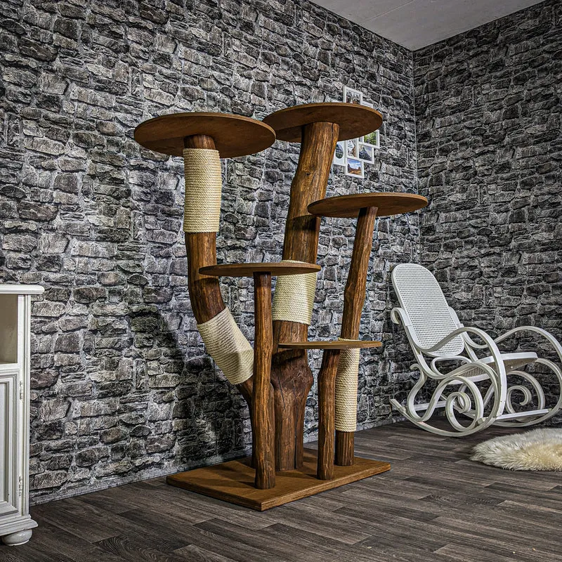Outdoor Naturkratzbaum 3100 Kratzbaum Natur Holz Design 158 cm hoch Katzenbaum