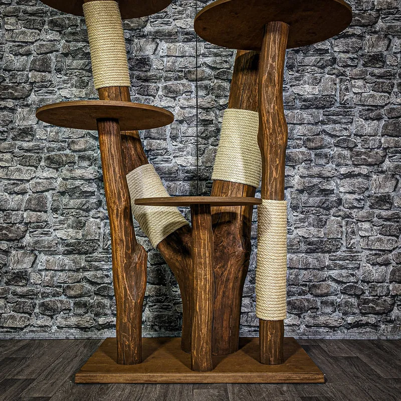 Outdoor Naturkratzbaum 3100 Kratzbaum Natur Holz Design 158 cm hoch Katzenbaum
