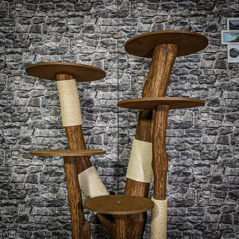 Outdoor Naturkratzbaum 3100 Kratzbaum Natur Holz Design 158 cm hoch Katzenbaum