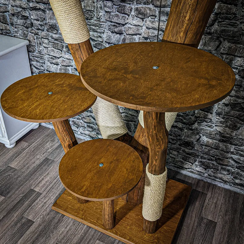 Outdoor Naturkratzbaum 3100 Kratzbaum Natur Holz Design 158 cm hoch Katzenbaum