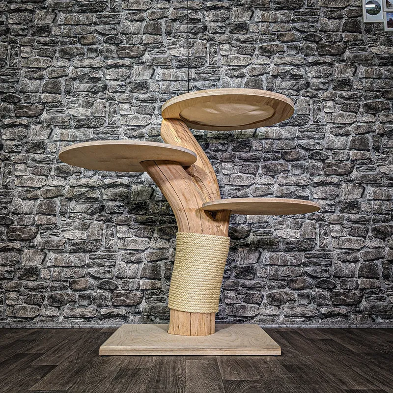 Naturkratzbaum 3108 Kratzbaum Natur Holz Design 97 cm hoch Katzenbaum