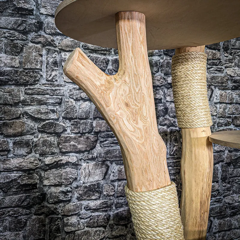 Naturkratzbaum 3106 Kratzbaum Natur Holz Design 145 cm hoch Katzenbaum