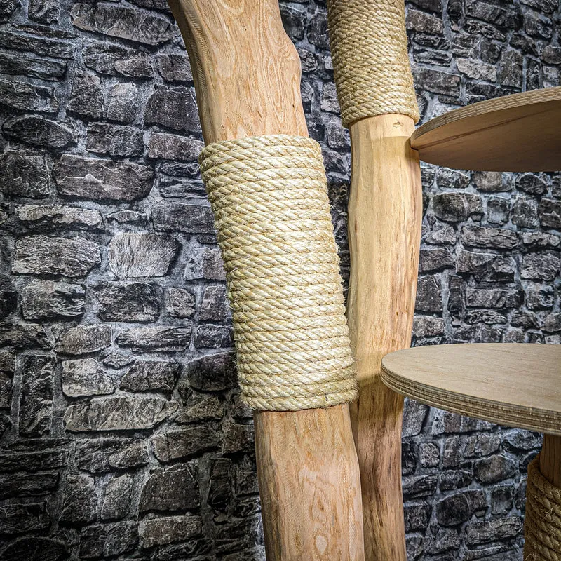 Naturkratzbaum 3106 Kratzbaum Natur Holz Design 145 cm hoch Katzenbaum