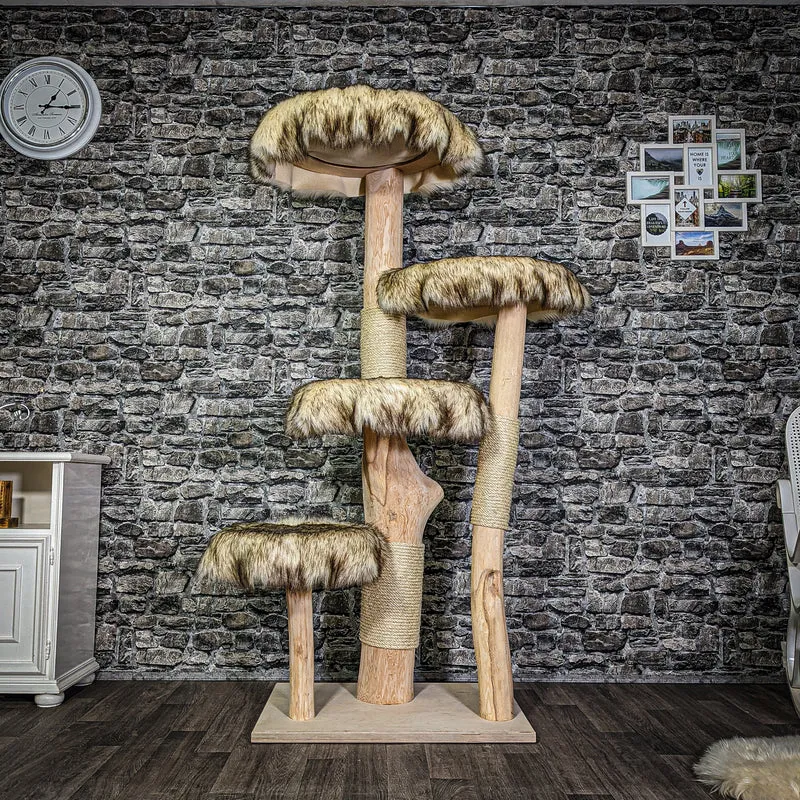 Naturkratzbaum 3105 Kratzbaum Natur Holz Design 176 cm hoch Katzenbaum
