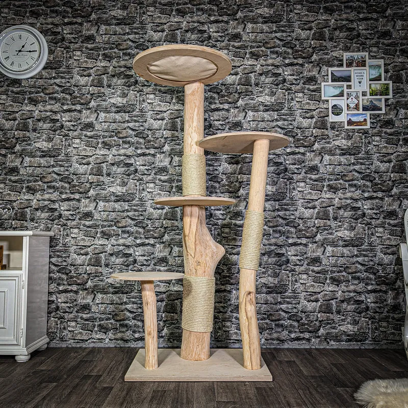 Naturkratzbaum 3105 Kratzbaum Natur Holz Design 176 cm hoch Katzenbaum