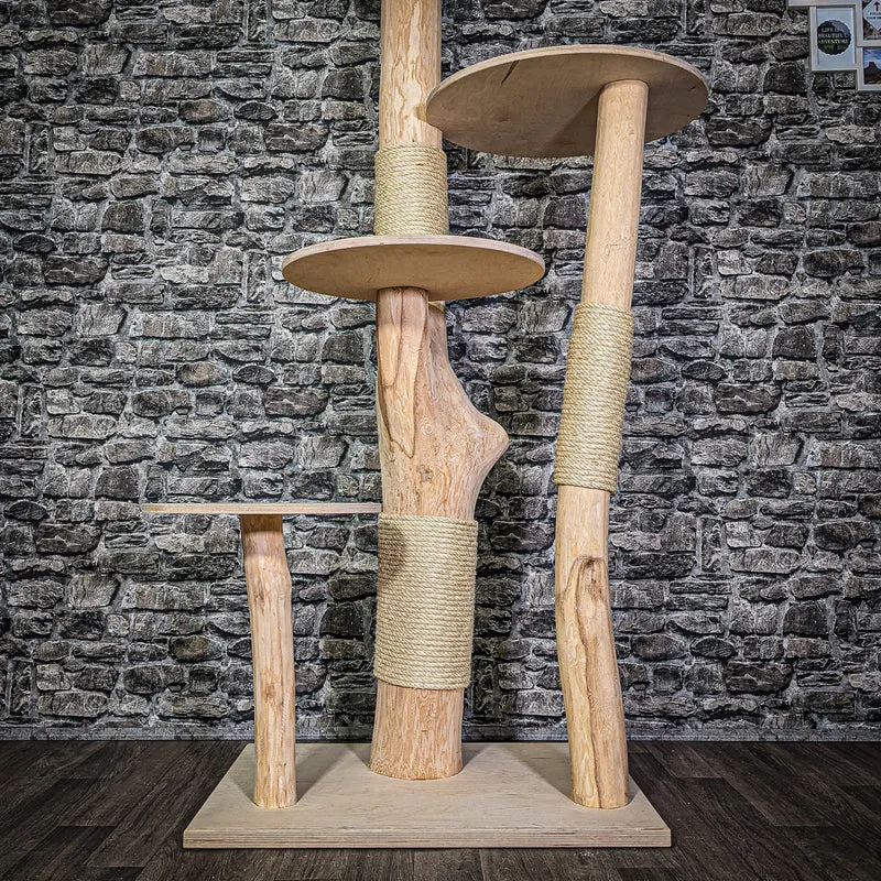 Naturkratzbaum 3105 Kratzbaum Natur Holz Design 176 cm hoch Katzenbaum