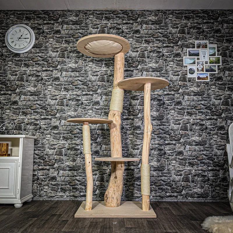 Naturkratzbaum 3104 Kratzbaum Natur Holz Design 175 cm hoch Katzenbaum
