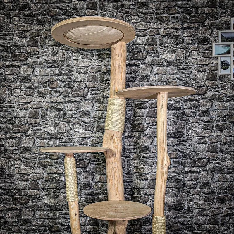 Naturkratzbaum 3104 Kratzbaum Natur Holz Design 175 cm hoch Katzenbaum