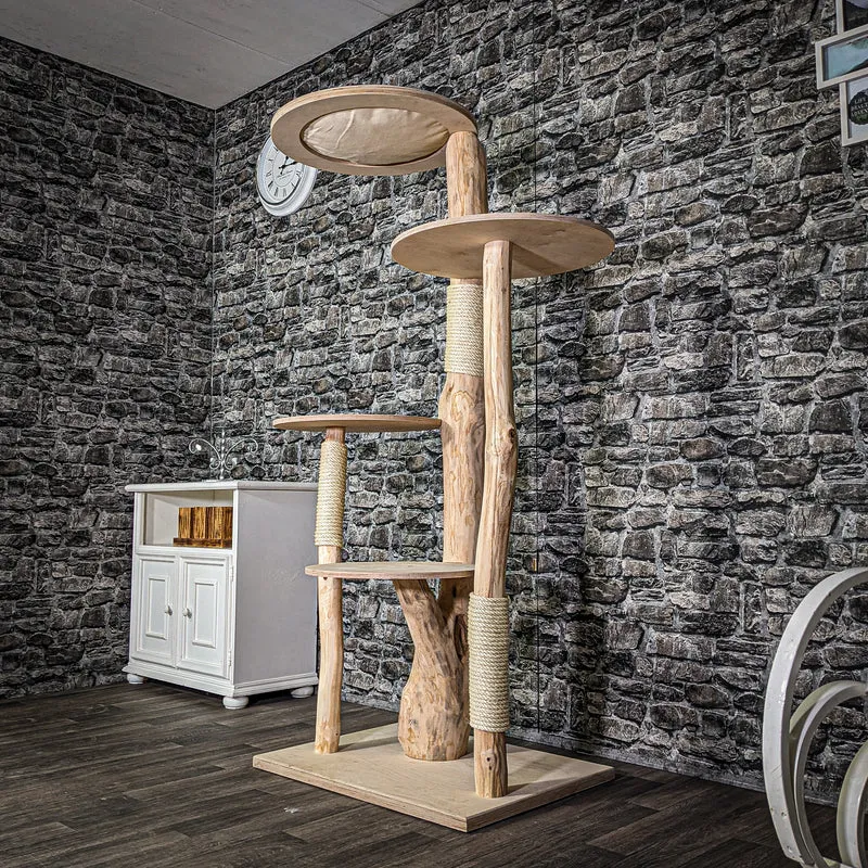 Naturkratzbaum 3104 Kratzbaum Natur Holz Design 175 cm hoch Katzenbaum