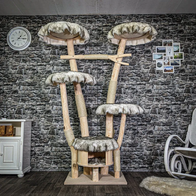 Naturkratzbaum 3099 Kratzbaum Natur Holz Design 200 cm hoch Katzenbaum