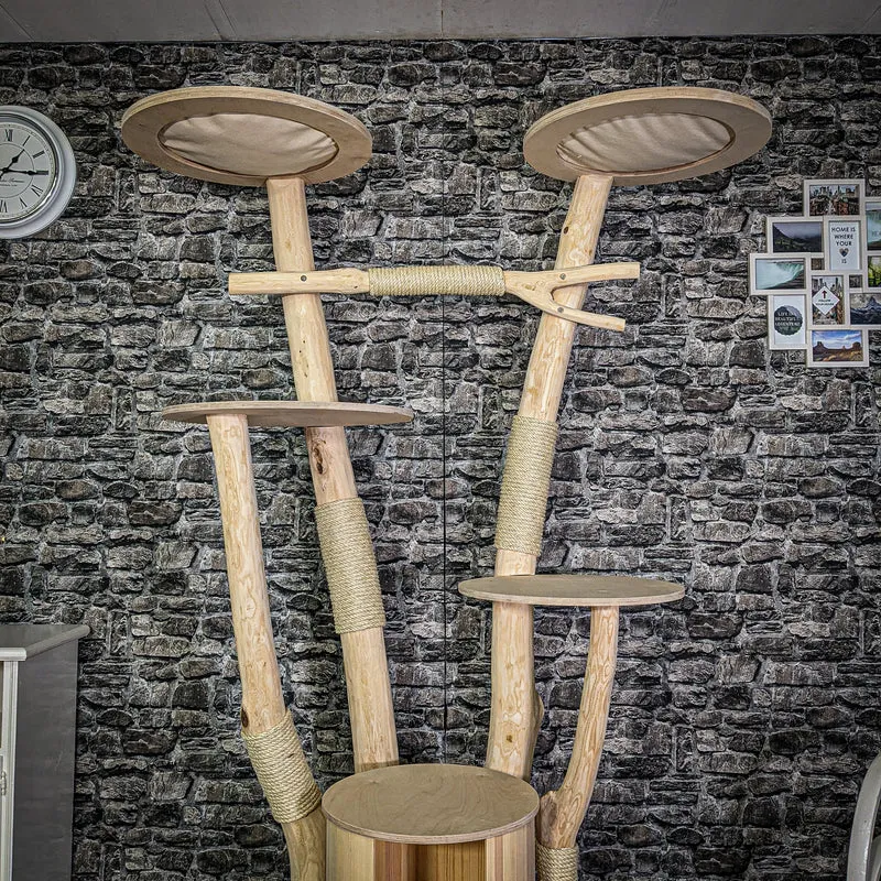 Naturkratzbaum 3099 Kratzbaum Natur Holz Design 200 cm hoch Katzenbaum