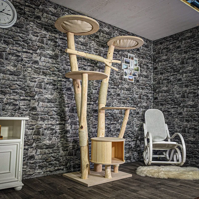 Naturkratzbaum 3099 Kratzbaum Natur Holz Design 200 cm hoch Katzenbaum