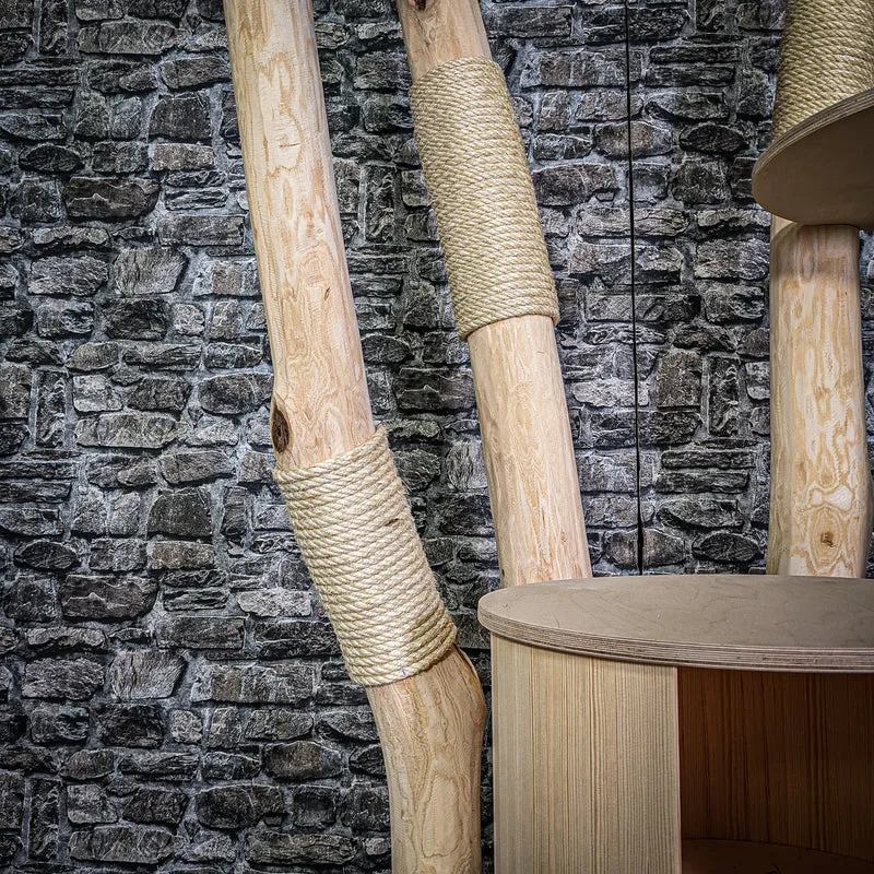 Naturkratzbaum 3099 Kratzbaum Natur Holz Design 200 cm hoch Katzenbaum