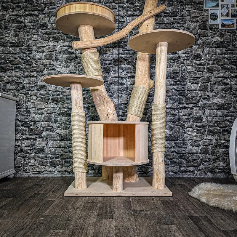 Naturkratzbaum 3097 Kratzbaum Natur Holz Design 176 cm hoch Katzenbaum