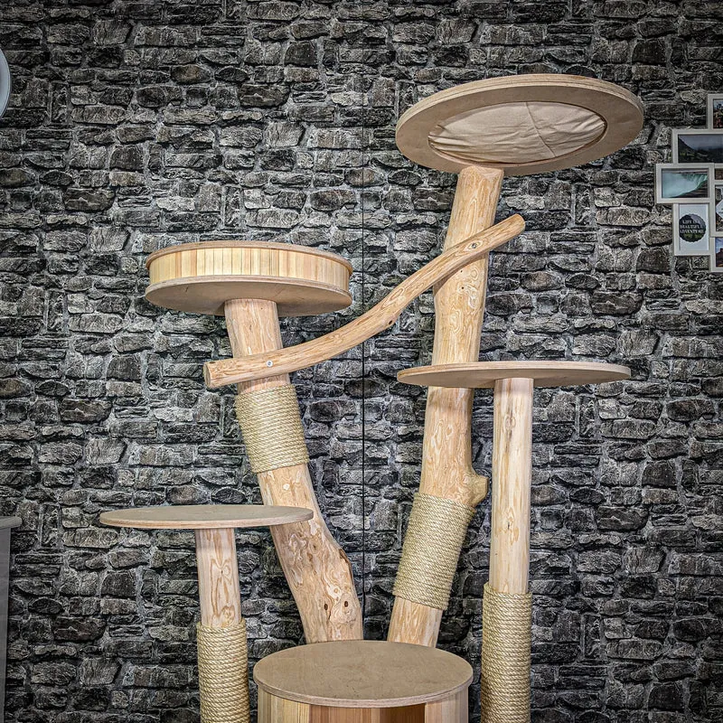 Naturkratzbaum 3097 Kratzbaum Natur Holz Design 176 cm hoch Katzenbaum
