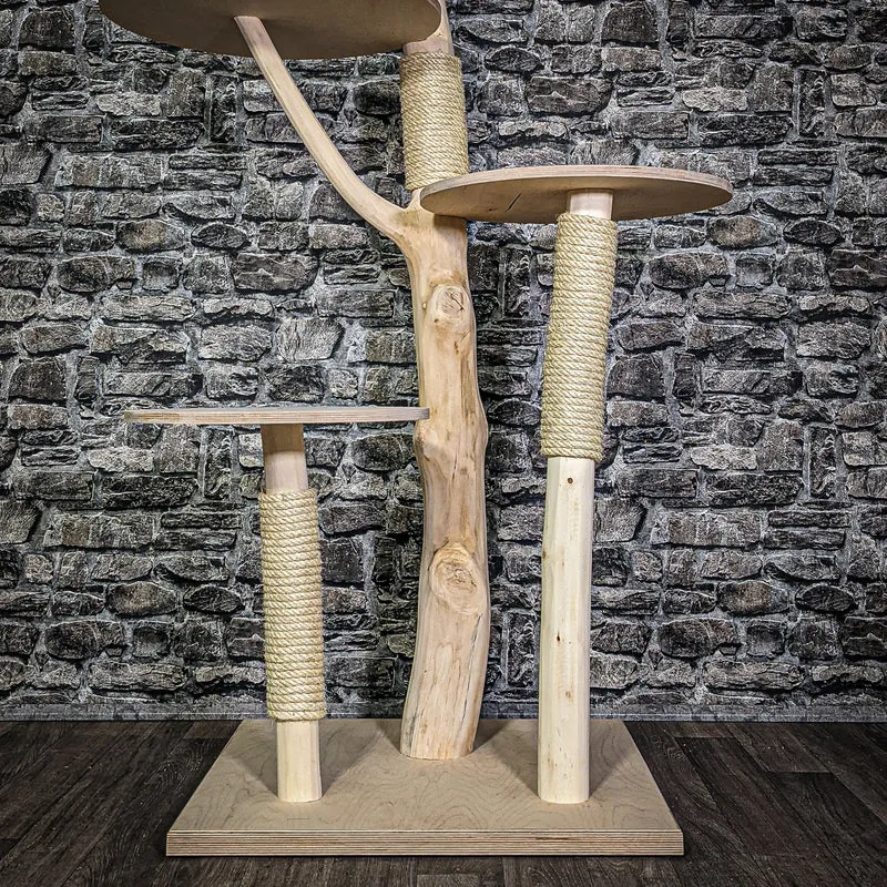 Naturkratzbaum 3096 Kratzbaum Natur Holz Design 145 cm hoch Katzenbaum