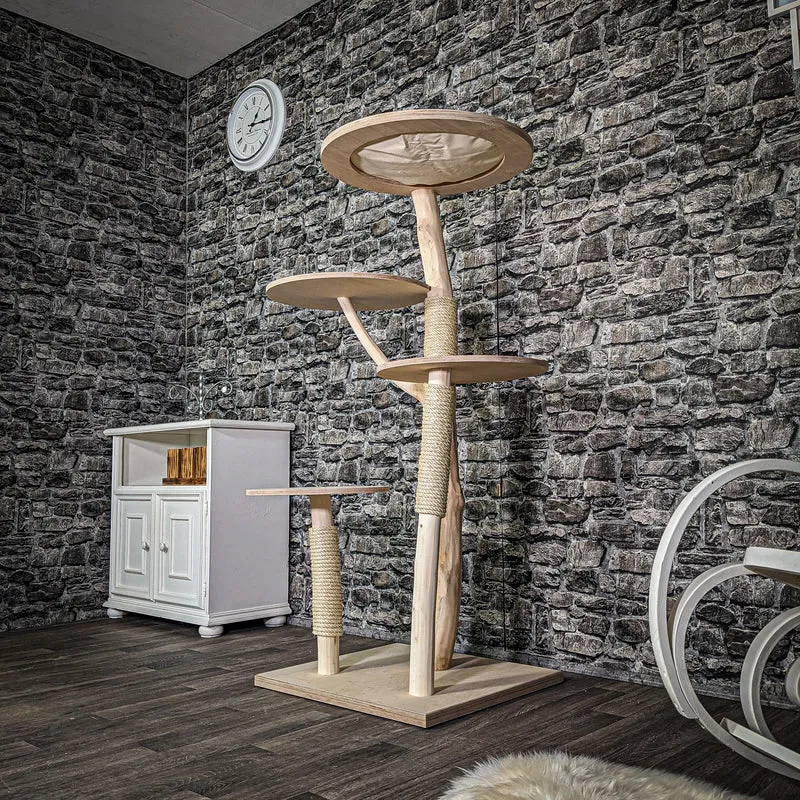 Naturkratzbaum 3096 Kratzbaum Natur Holz Design 145 cm hoch Katzenbaum