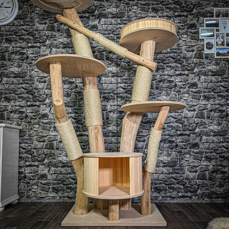 Naturkratzbaum 3095 Kratzbaum Natur Holz Design 191 cm hoch Katzenbaum