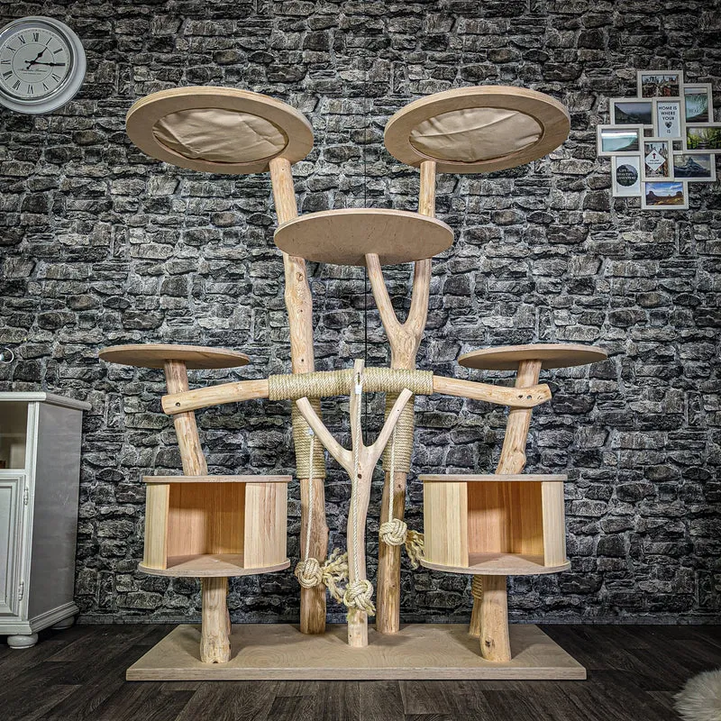 Naturkratzbaum 3093 Kratzbaum Natur Holz Design 160 cm hoch Katzenbaum