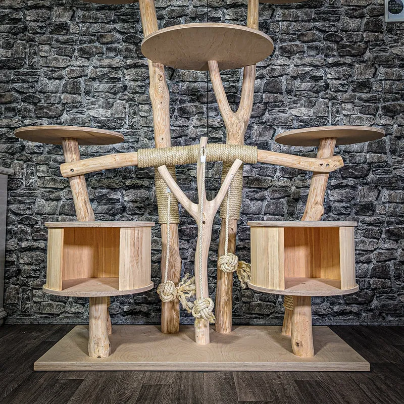 Naturkratzbaum 3093 Kratzbaum Natur Holz Design 160 cm hoch Katzenbaum