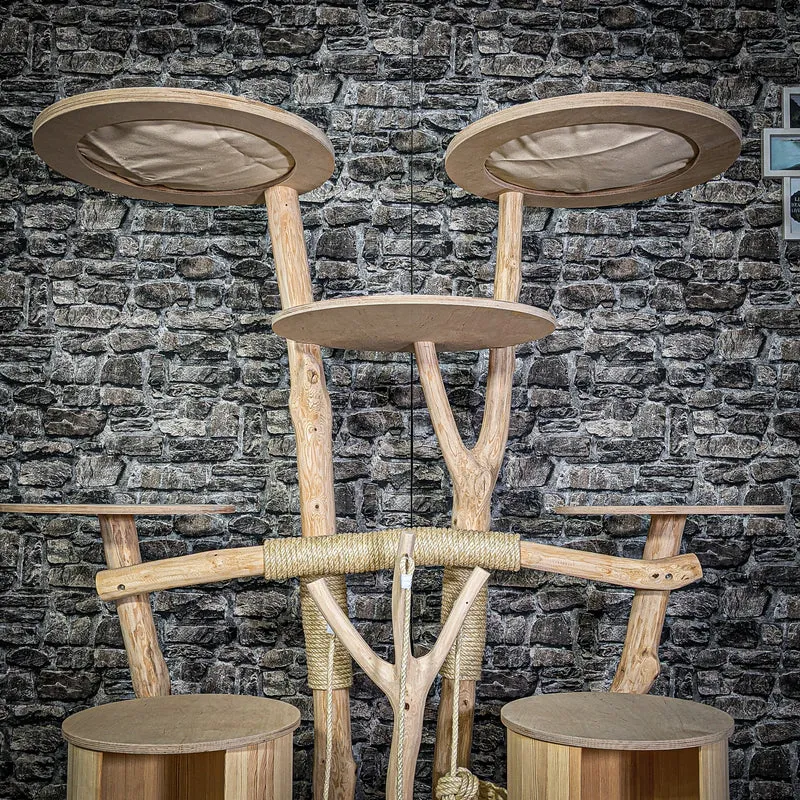 Naturkratzbaum 3093 Kratzbaum Natur Holz Design 160 cm hoch Katzenbaum