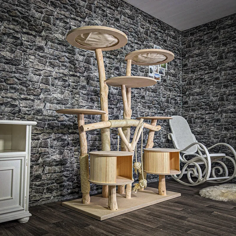 Naturkratzbaum 3093 Kratzbaum Natur Holz Design 160 cm hoch Katzenbaum
