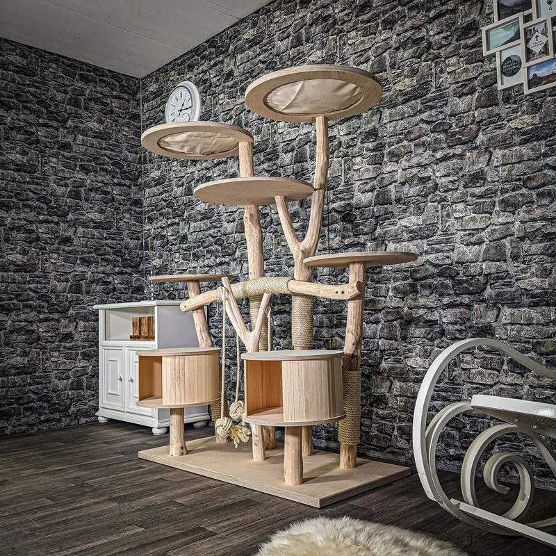 Naturkratzbaum 3093 Kratzbaum Natur Holz Design 160 cm hoch Katzenbaum