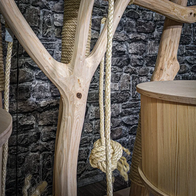 Naturkratzbaum 3093 Kratzbaum Natur Holz Design 160 cm hoch Katzenbaum