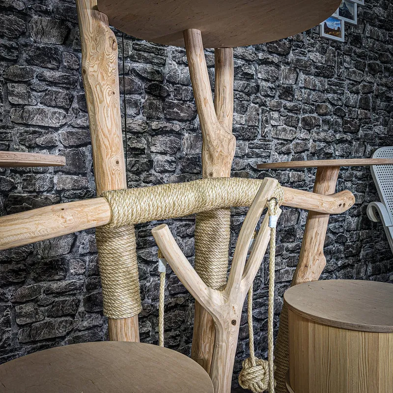 Naturkratzbaum 3093 Kratzbaum Natur Holz Design 160 cm hoch Katzenbaum