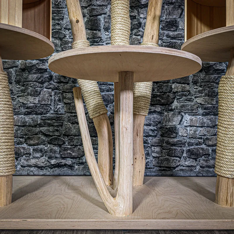 Naturkratzbaum 3092 Kratzbaum Natur Holz Design 145 cm hoch Katzenbaum