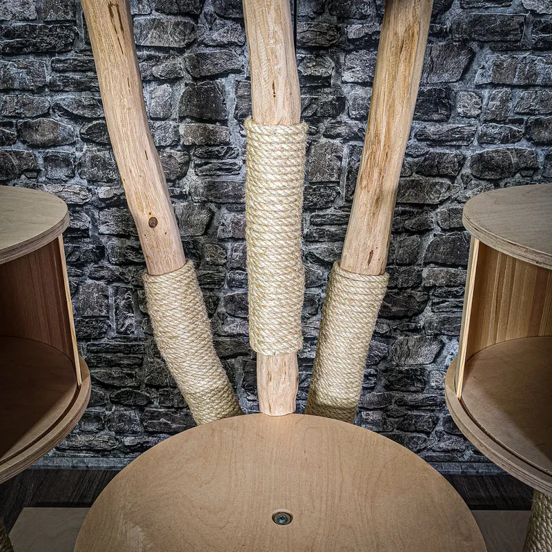 Naturkratzbaum 3092 Kratzbaum Natur Holz Design 145 cm hoch Katzenbaum