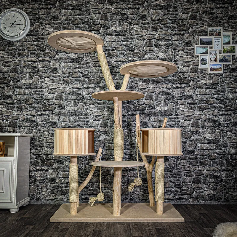 Naturkratzbaum 3091 Kratzbaum Natur Holz Design 176 cm hoch Katzenbaum