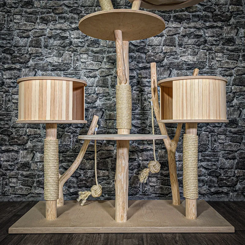 Naturkratzbaum 3091 Kratzbaum Natur Holz Design 176 cm hoch Katzenbaum