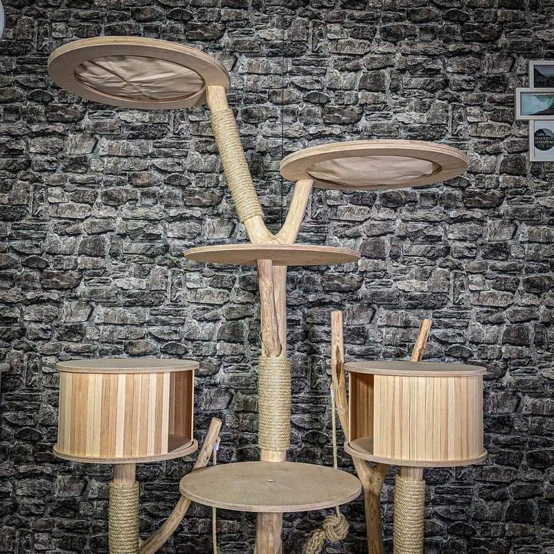 Naturkratzbaum 3091 Kratzbaum Natur Holz Design 176 cm hoch Katzenbaum