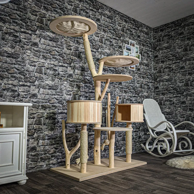 Naturkratzbaum 3091 Kratzbaum Natur Holz Design 176 cm hoch Katzenbaum