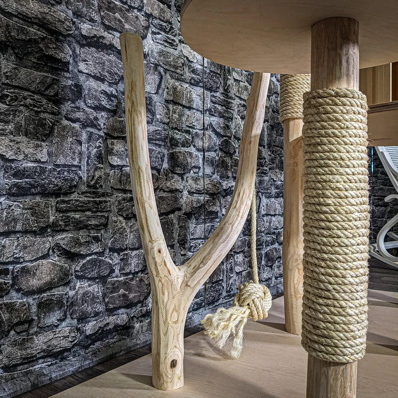 Naturkratzbaum 3091 Kratzbaum Natur Holz Design 176 cm hoch Katzenbaum