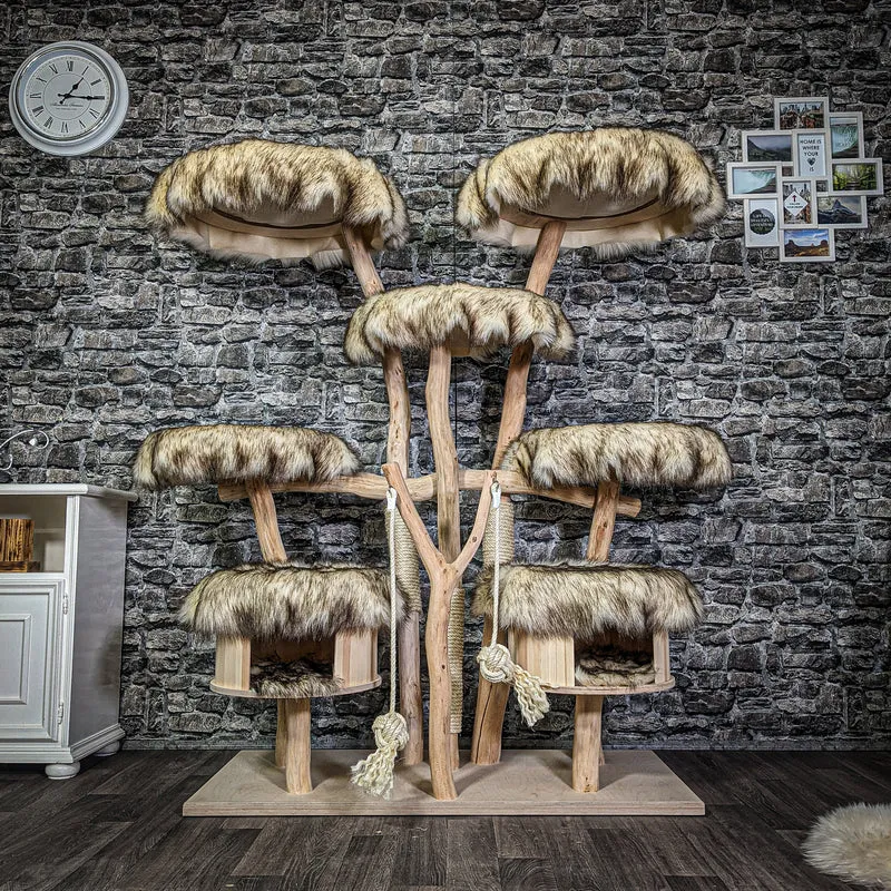 Naturkratzbaum 3090 Kratzbaum Natur Holz Design 158 cm hoch Katzenbaum