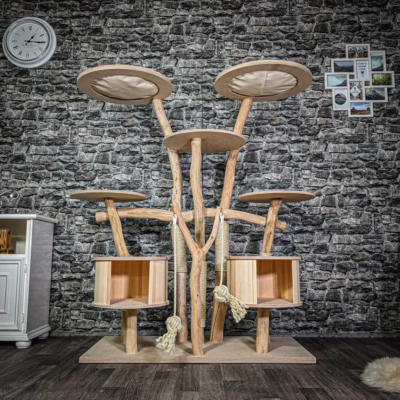 Naturkratzbaum 3090 Kratzbaum Natur Holz Design 158 cm hoch Katzenbaum