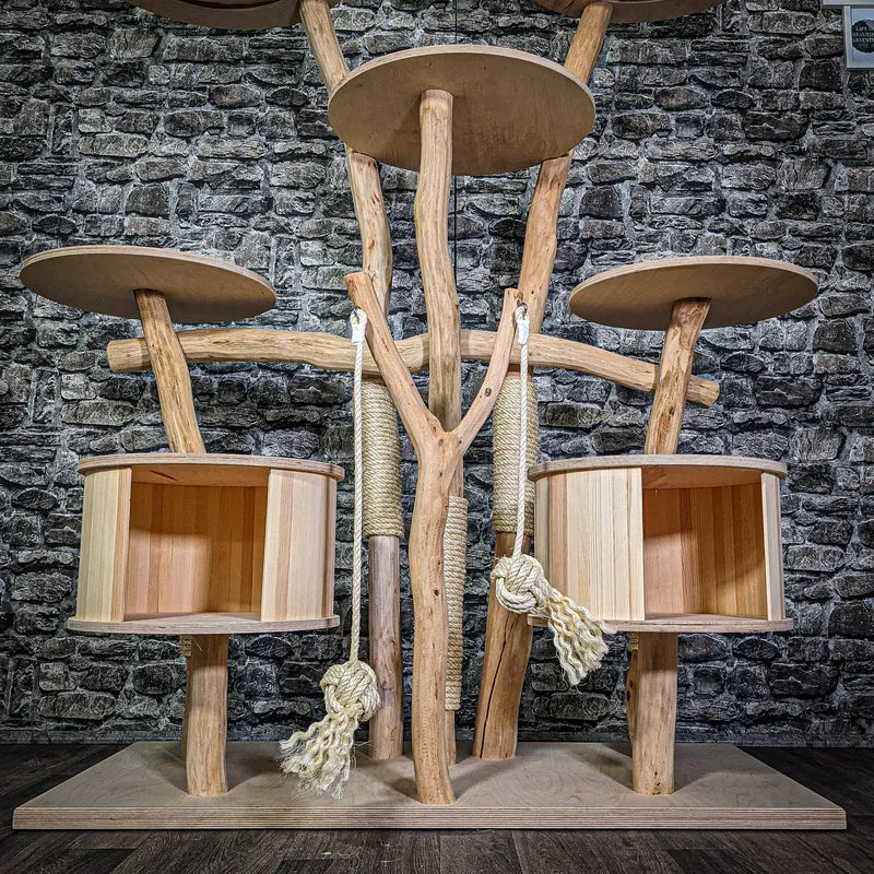 Naturkratzbaum 3090 Kratzbaum Natur Holz Design 158 cm hoch Katzenbaum