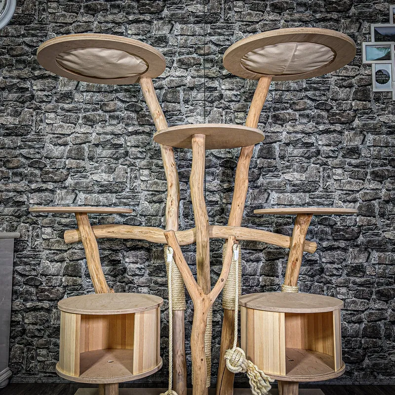 Naturkratzbaum 3090 Kratzbaum Natur Holz Design 158 cm hoch Katzenbaum